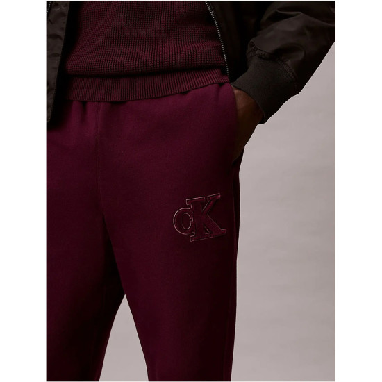 Calvin Klein Ανδρικό παντελόνι Fleece Monogram Logo Patch Joggers